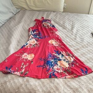 Ouges Floral Sleeveless Dress - pink and Blue